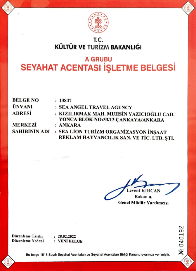 Seyahat Acentası İşletme Belgesi